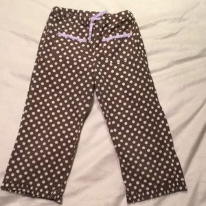 MINI BODEN Girl’s Brown & White Polka Dot Pants